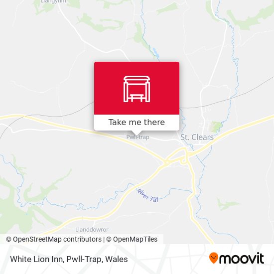 White Lion Inn, Pwll-Trap map