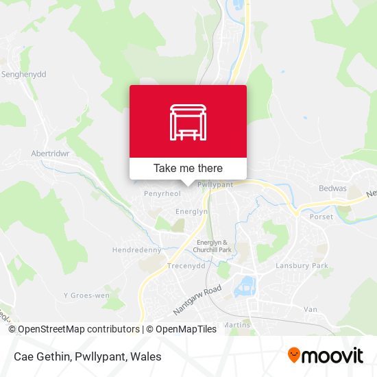 Cae Gethin, Pwllypant map