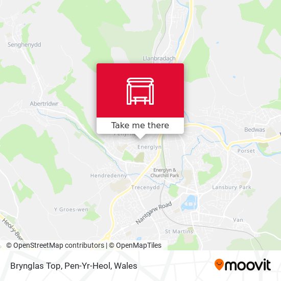 Brynglas Top, Pen-Yr-Heol map