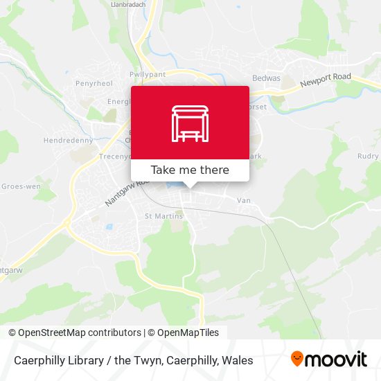 Caerphilly Library / the Twyn, Caerphilly map