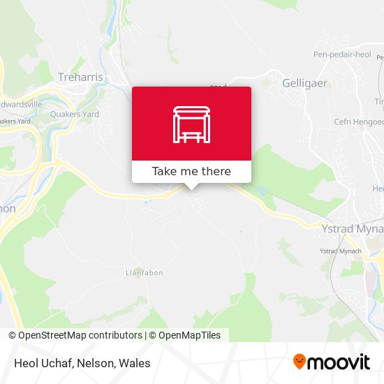 Heol Uchaf, Nelson map