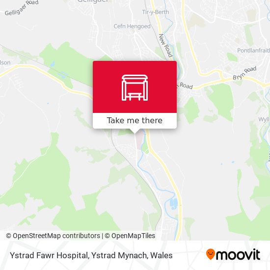 Ystrad Fawr Hospital, Ystrad Mynach map