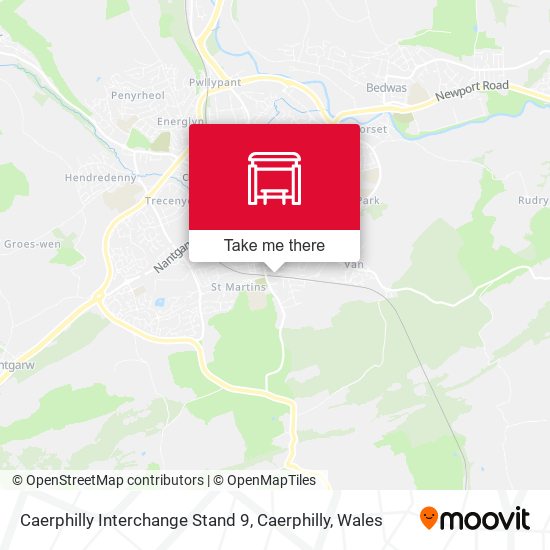 Caerphilly Interchange Stand 9, Caerphilly map