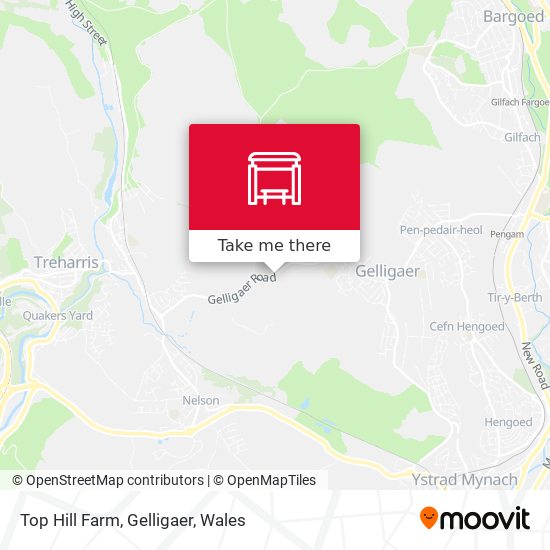 Top Hill Farm, Gelligaer map
