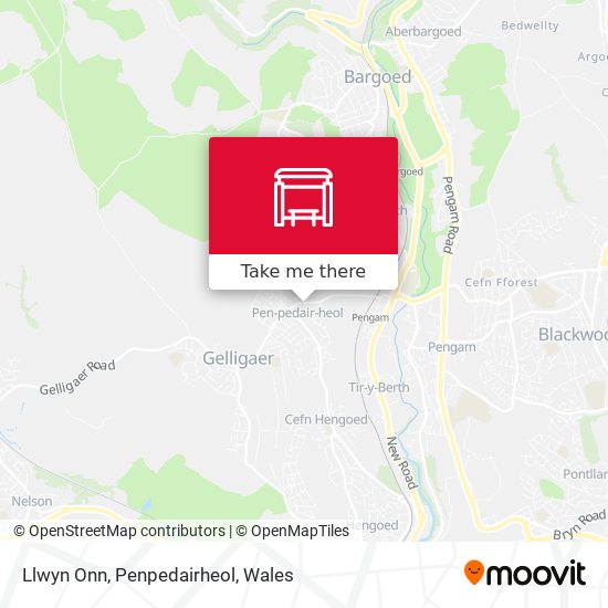 Llwyn Onn, Penpedairheol map