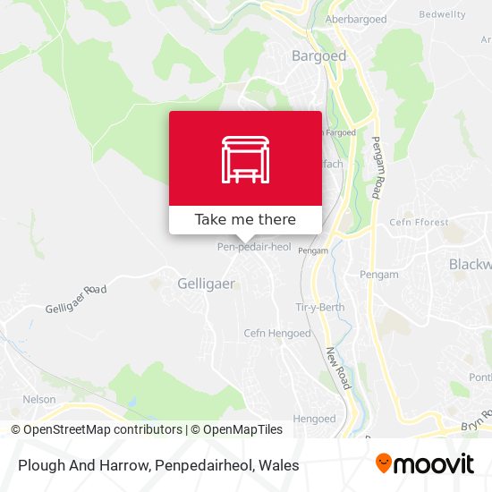 Plough And Harrow, Penpedairheol map