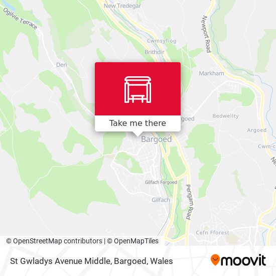 St Gwladys Avenue Middle, Bargoed map