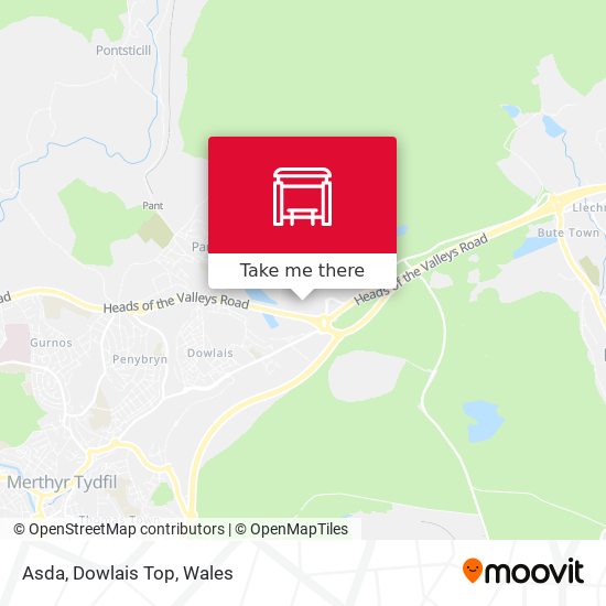 Asda, Dowlais Top map