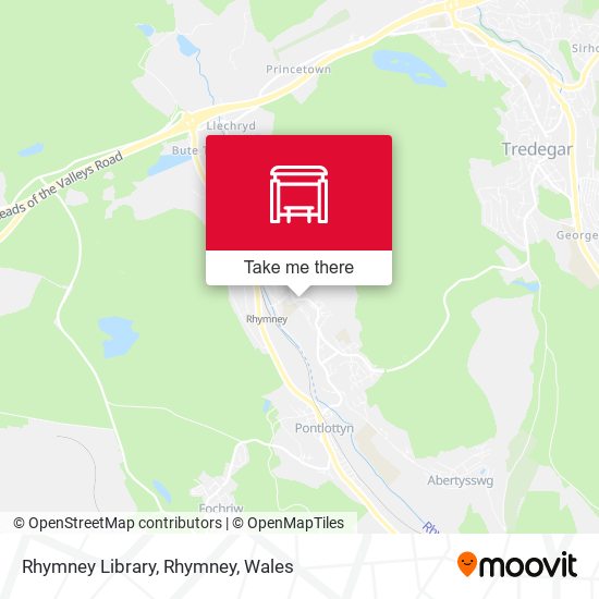 Rhymney Library, Rhymney map