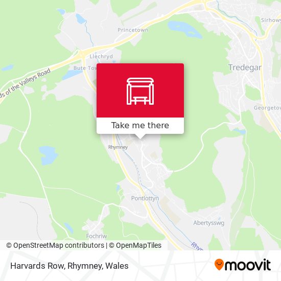 Harvards Row, Rhymney map