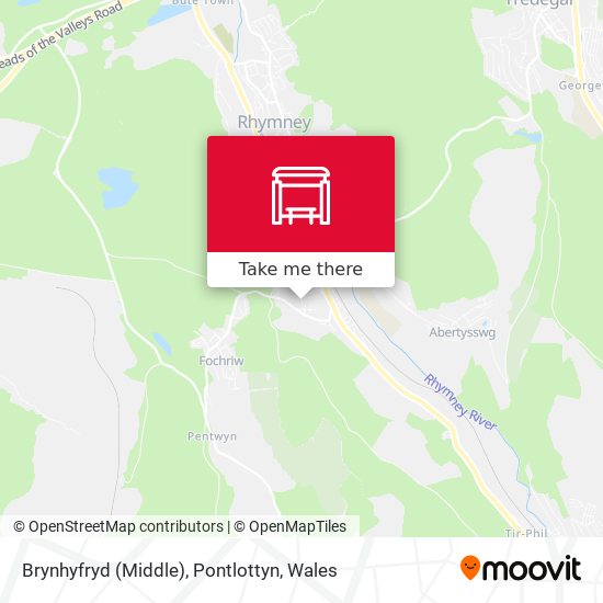 Brynhyfryd (Middle), Pontlottyn map
