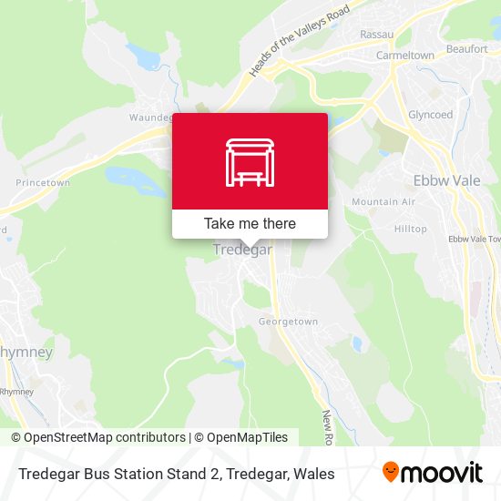 Tredegar Bus Station Stand 2, Tredegar map
