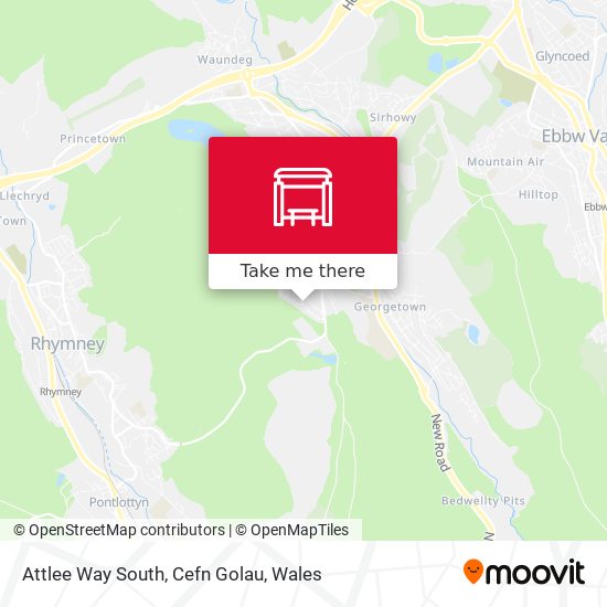 Attlee Way South, Cefn Golau map