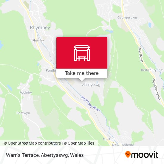 Warn's Terrace, Abertysswg map