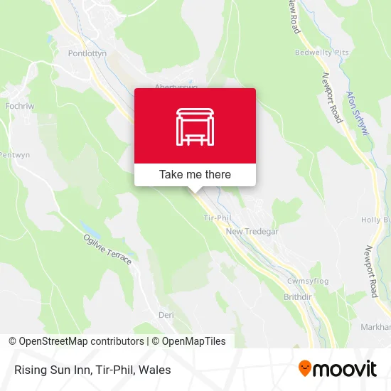 Rising Sun Inn, Tir-Phil map