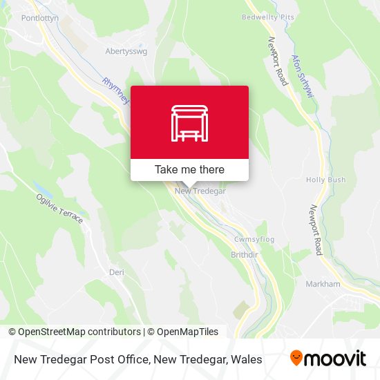 New Tredegar Post Office, New Tredegar map