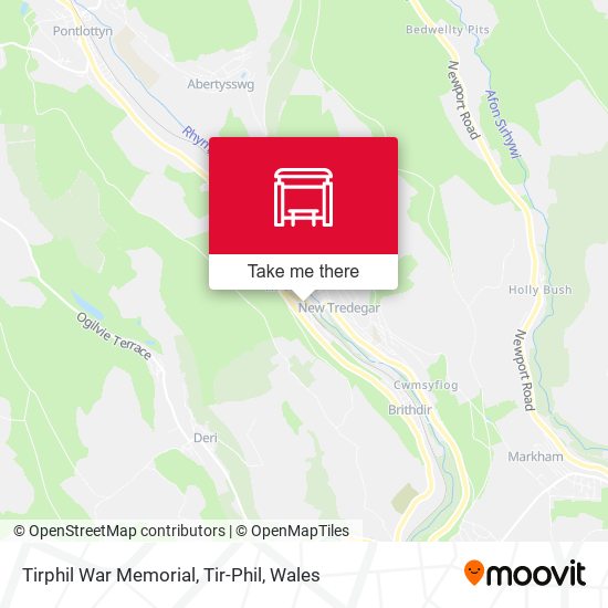 Tirphil War Memorial, Tir-Phil map