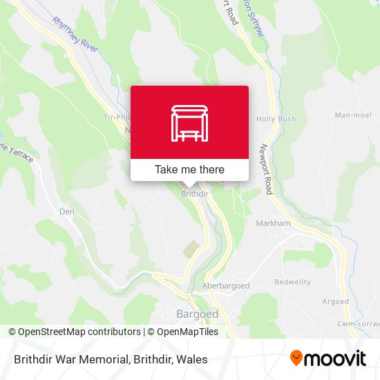 Brithdir War Memorial, Brithdir map