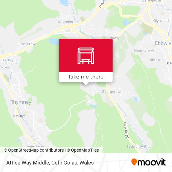 Attlee Way Middle, Cefn Golau map
