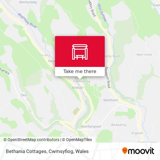 Bethania Cottages, Cwmsyfiog map