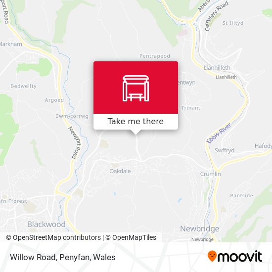 Willow Road, Penyfan map