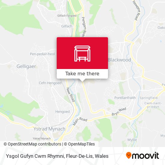 Ysgol Gufyn Cwm Rhymni, Fleur-De-Lis map