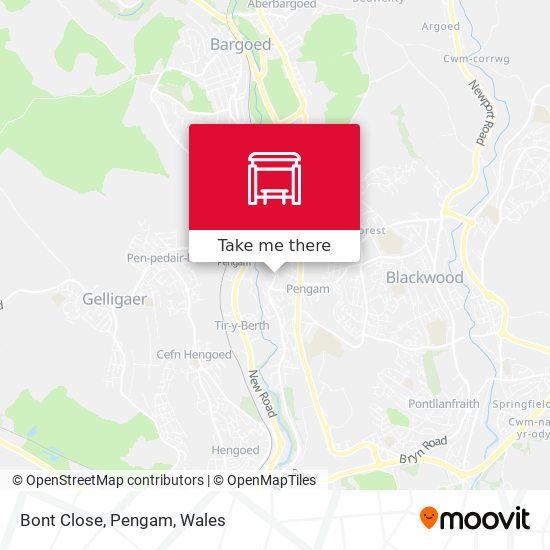 Bont Close, Pengam map