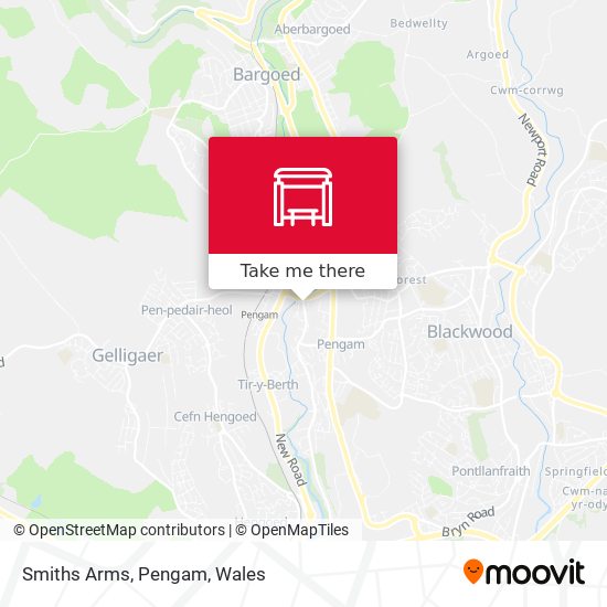 Smiths Arms, Pengam map