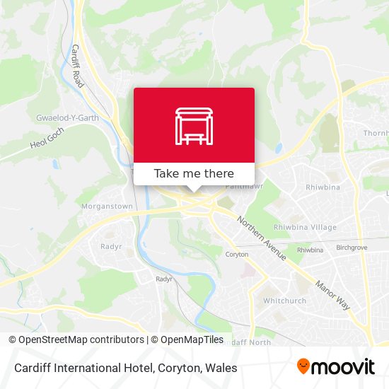 Cardiff International Hotel, Coryton map