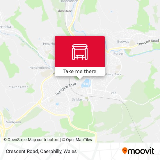 Crescent Road, Caerphilly map