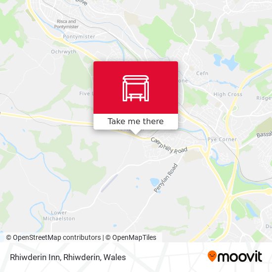 Rhiwderin Inn, Rhiwderin map