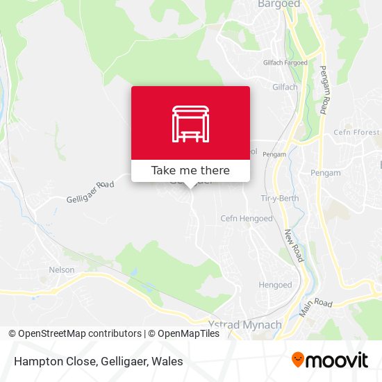 Hampton Close, Gelligaer map