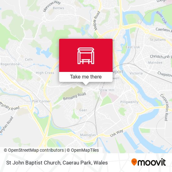 St John Baptist Church, Caerau Park map