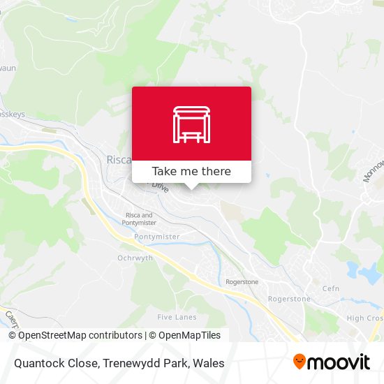 Quantock Close, Trenewydd Park map