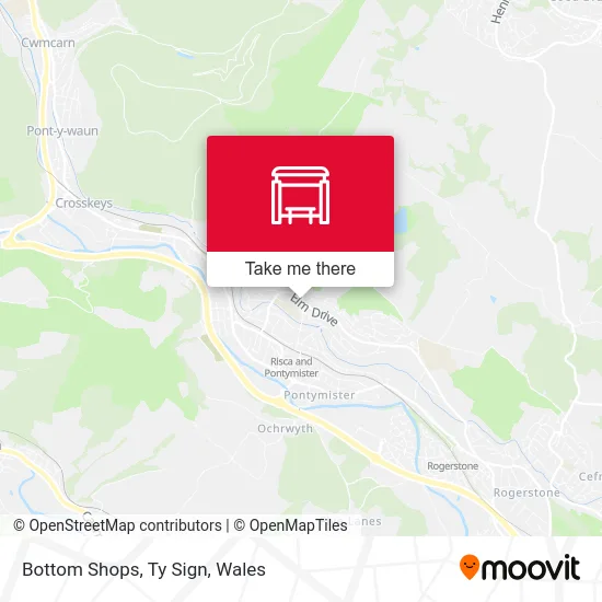 Bottom Shops, Ty Sign map