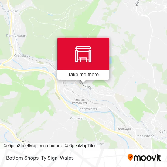 Bottom Shops, Ty Sign map