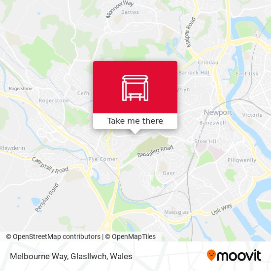 Melbourne Way, Glasllwch map