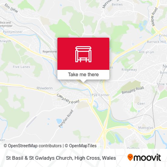 St Basil & St Gwladys Church, High Cross map