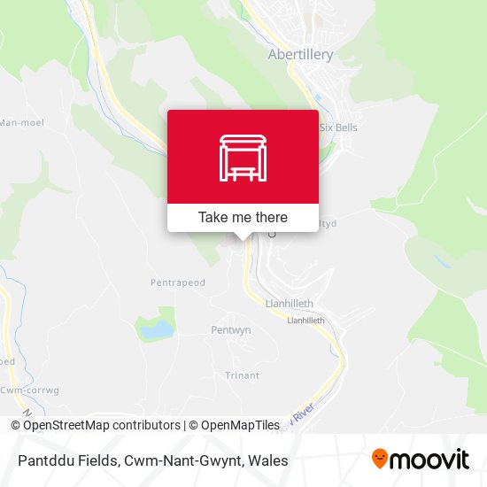 Pantddu Fields, Cwm-Nant-Gwynt map