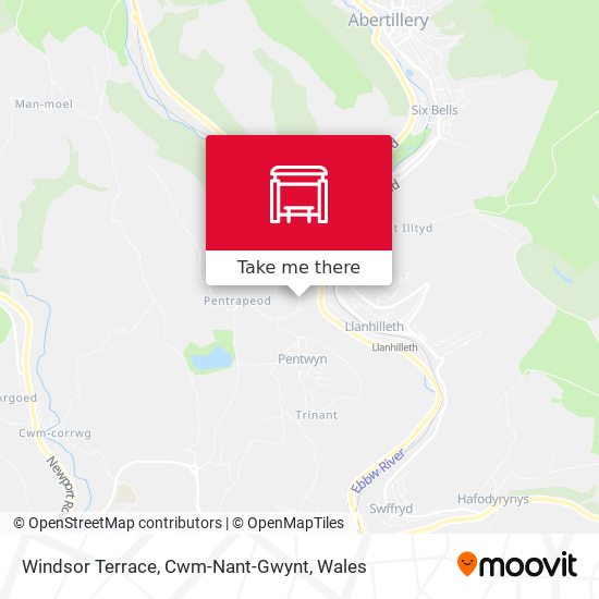 Windsor Terrace, Cwm-Nant-Gwynt map