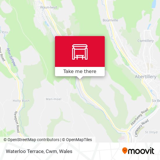 Waterloo Terrace, Cwm map