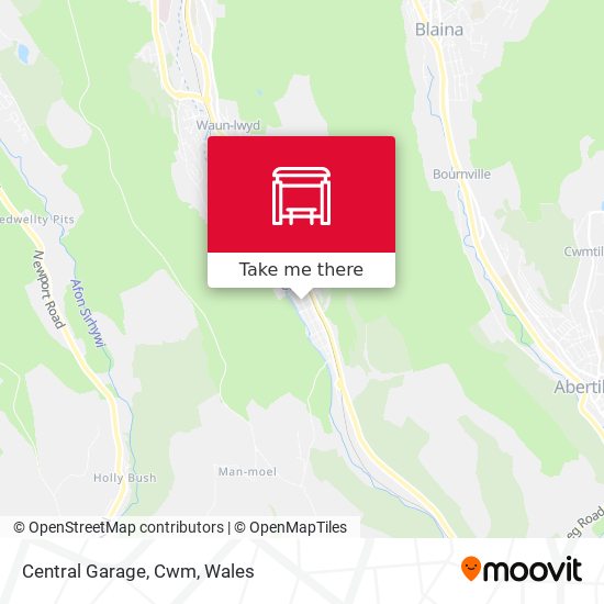 Central Garage, Cwm map