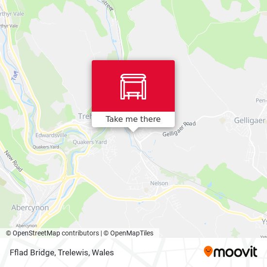 Fflad Bridge, Trelewis map