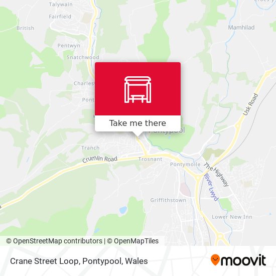 Crane Street Loop, Pontypool map