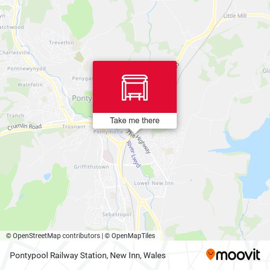 Pontypool Railway Station, New Inn map