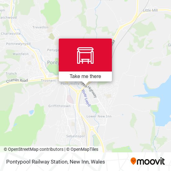 Pontypool Railway Station, New Inn map