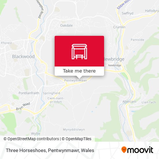 Three Horseshoes, Pentwynmawr map