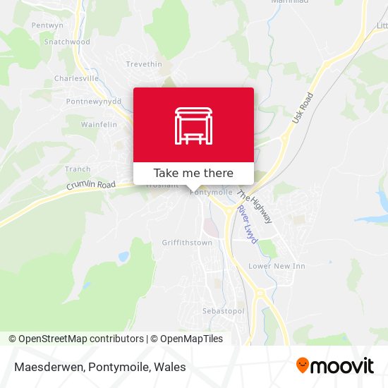 Maesderwen, Pontymoile map