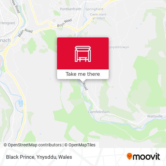 Black Prince, Ynysddu map