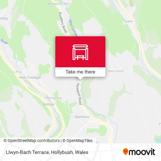 Llwyn-Bach Terrace, Hollybush map